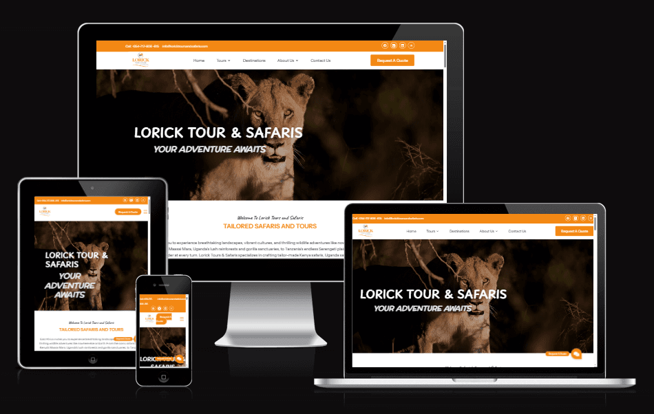 lorick tours and safaris mockup